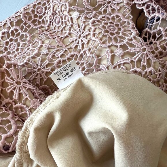 Minuet Lace Rose Gold Dress Cap Sleeves Dress Size Large - Picture 12 of 15